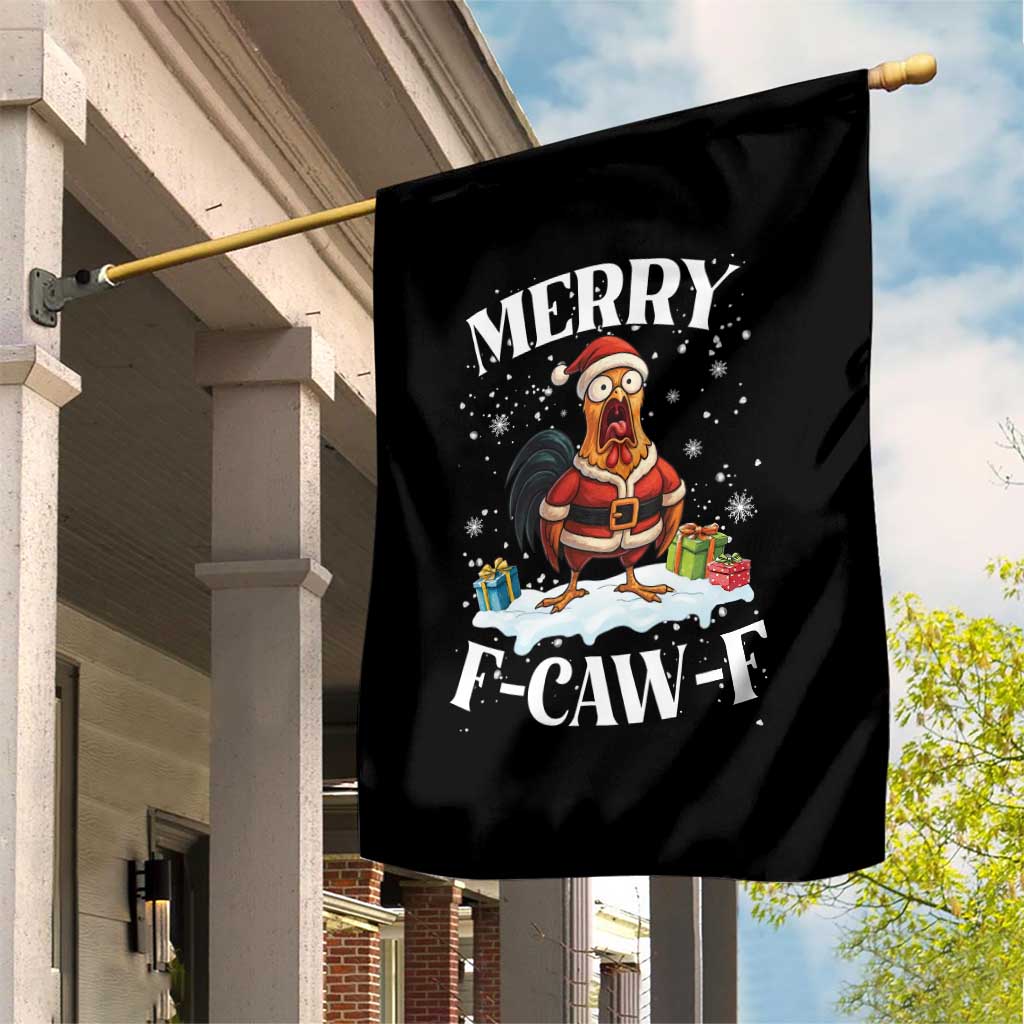 Funny F Caw F Chicken Christmas Garden Flag Merry F Caw F Quote Holiday - Wonder Print Shop