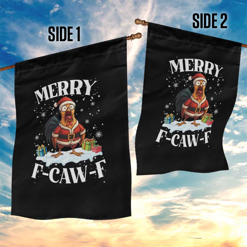Funny F Caw F Chicken Christmas Garden Flag Merry F Caw F Quote Holiday - Wonder Print Shop