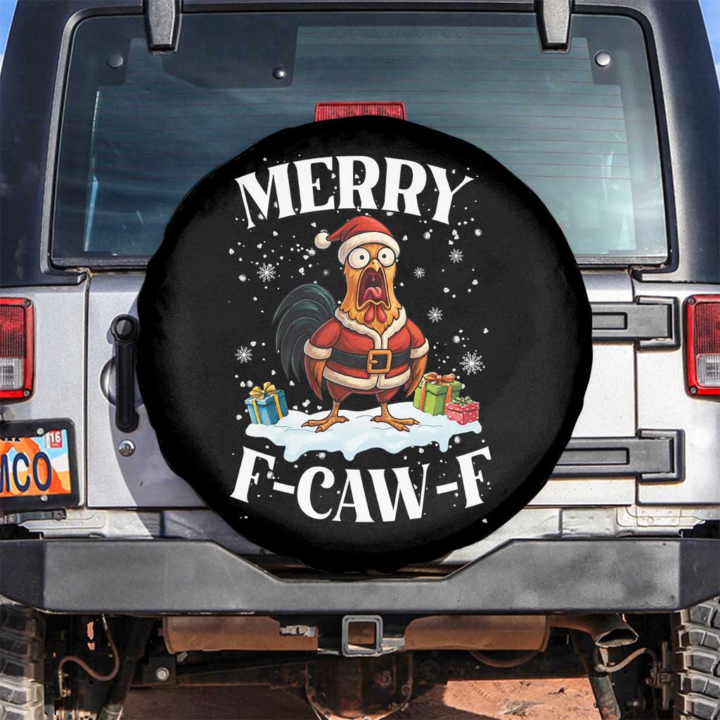 Funny F Caw F Chicken Christmas Spare Tire Cover Merry F Caw F Quote Holiday - Wonder Print Shop