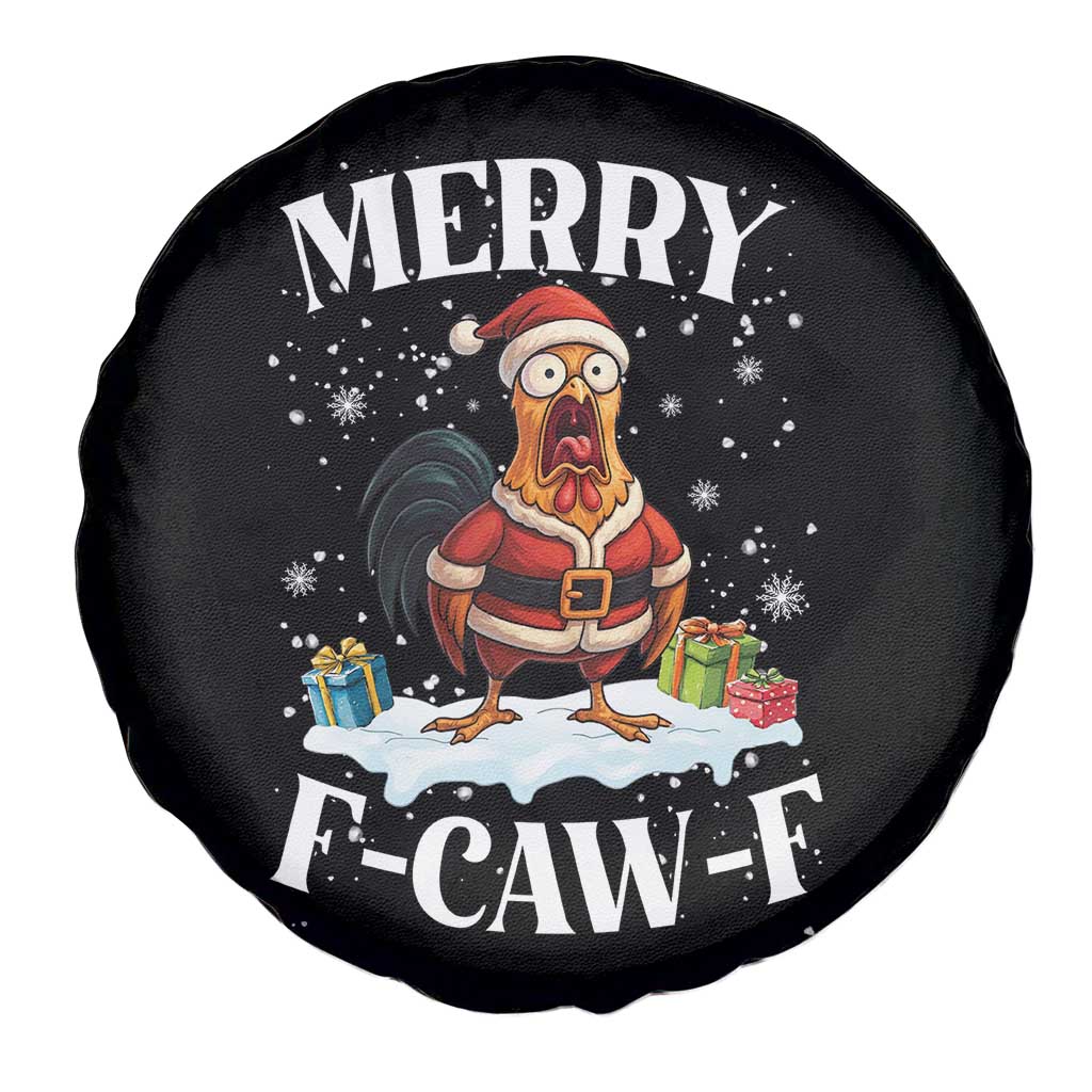 Funny F Caw F Chicken Christmas Spare Tire Cover Merry F Caw F Quote Holiday - Wonder Print Shop