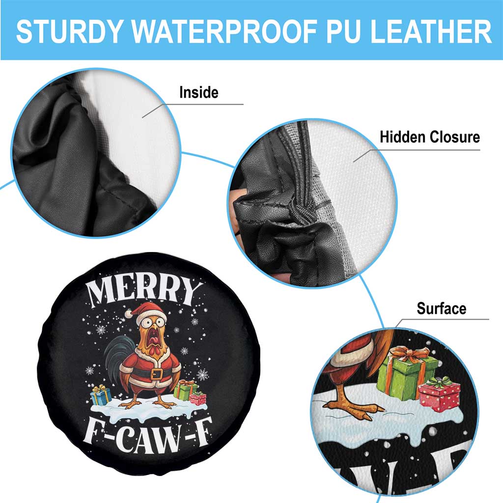 Funny F Caw F Chicken Christmas Spare Tire Cover Merry F Caw F Quote Holiday - Wonder Print Shop