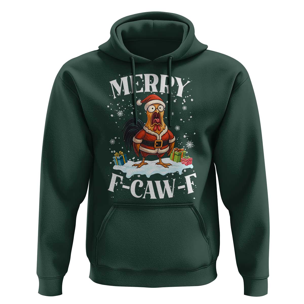 Funny F Caw F Chicken Christmas Hoodie Merry F Caw F Quote Holiday - Wonder Print Shop