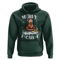 Funny F Caw F Chicken Christmas Hoodie Merry F Caw F Quote Holiday - Wonder Print Shop