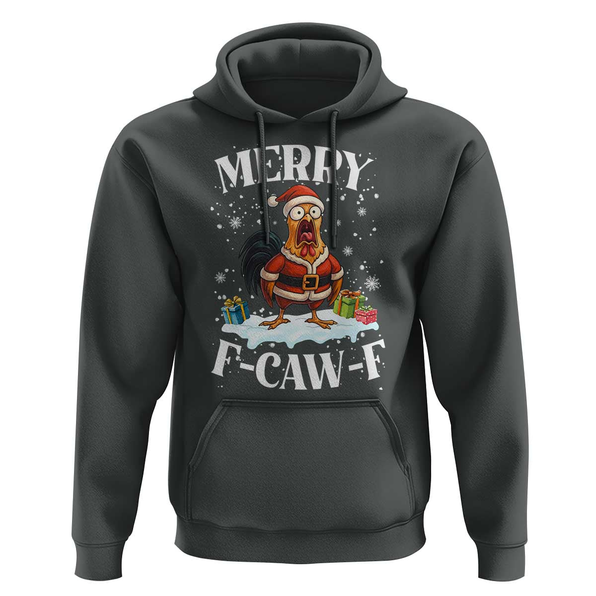 Funny F Caw F Chicken Christmas Hoodie Merry F Caw F Quote Holiday - Wonder Print Shop