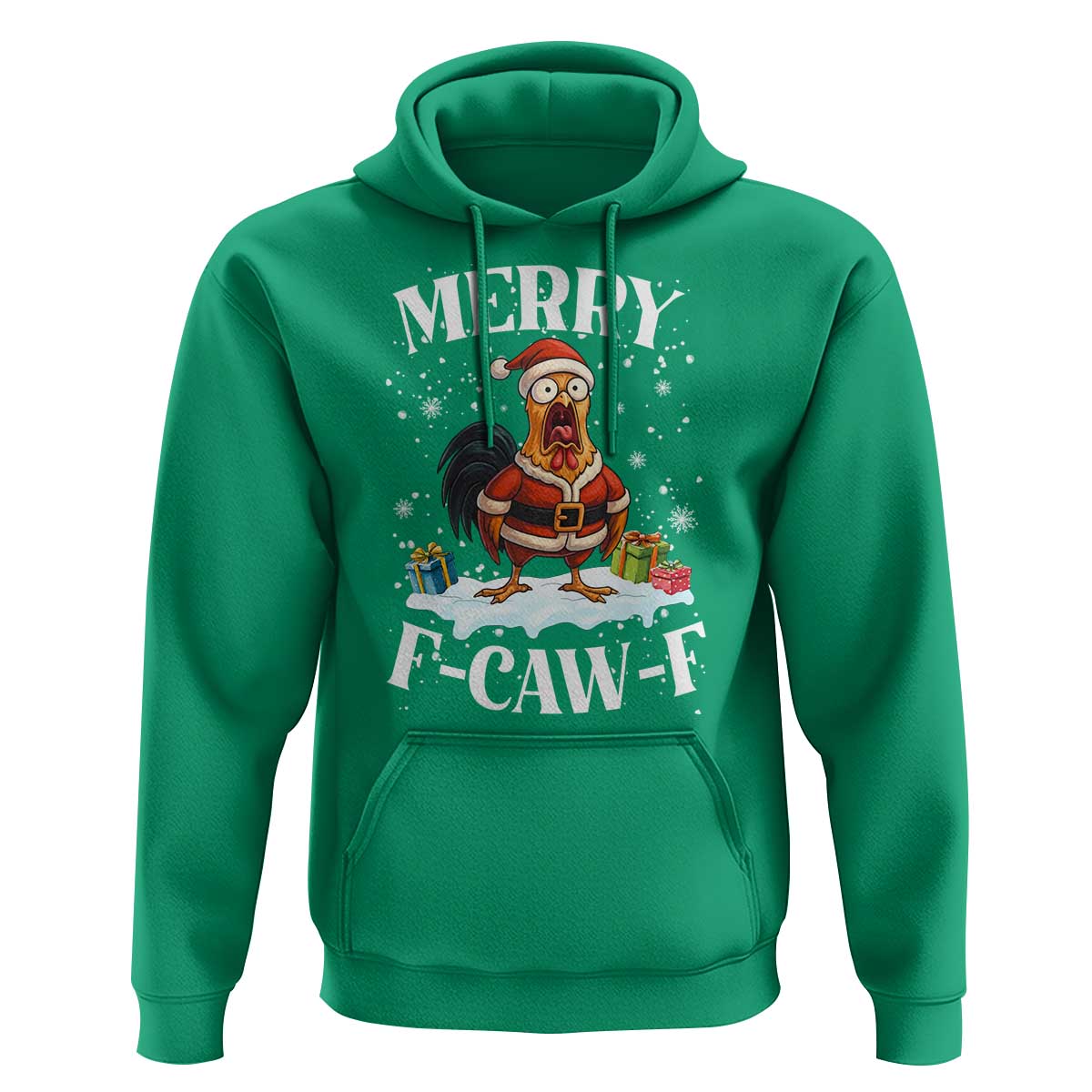 Funny F Caw F Chicken Christmas Hoodie Merry F Caw F Quote Holiday - Wonder Print Shop