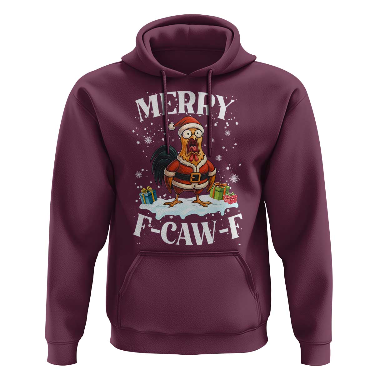 Funny F Caw F Chicken Christmas Hoodie Merry F Caw F Quote Holiday - Wonder Print Shop