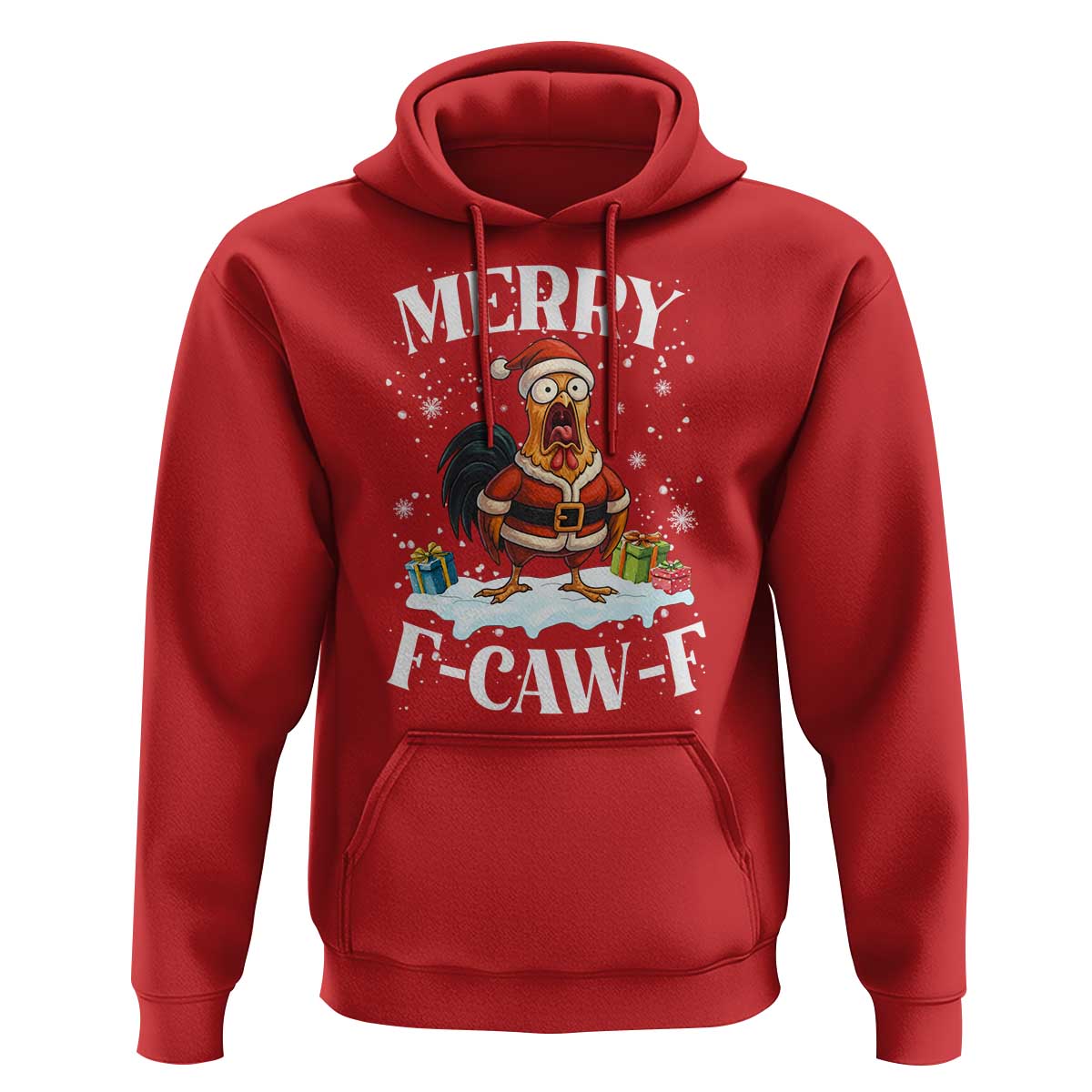 Funny F Caw F Chicken Christmas Hoodie Merry F Caw F Quote Holiday - Wonder Print Shop