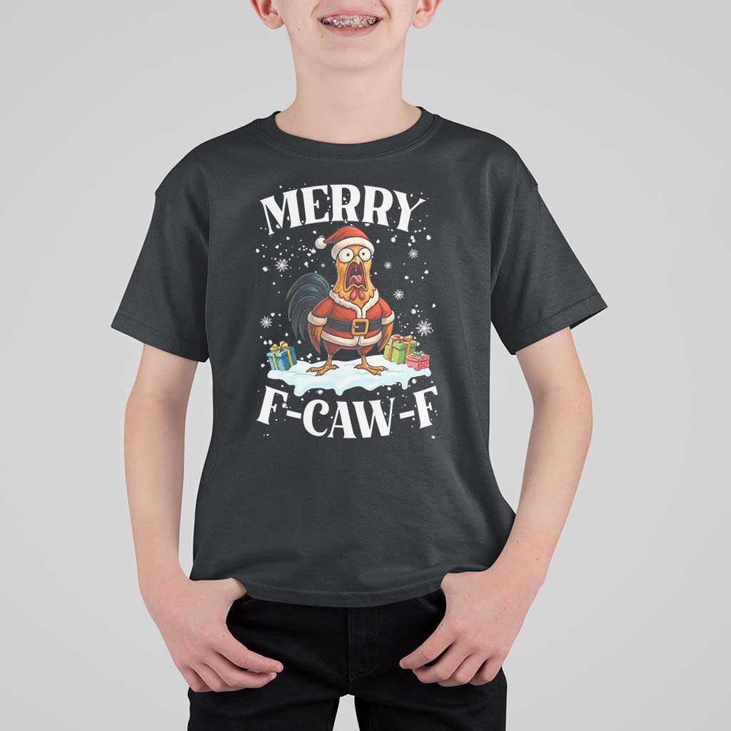 Funny F Caw F Chicken Christmas T Shirt For Kid Merry F Caw F Quote Holiday - Wonder Print Shop