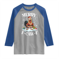 Funny F Caw F Chicken Christmas Raglan Shirt Merry F Caw F Quote Holiday - Wonder Print Shop