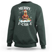 Funny F Caw F Chicken Christmas Sweatshirt Merry F Caw F Quote Holiday - Wonder Print Shop