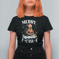 Funny F Caw F Chicken Christmas T Shirt For Women Merry F Caw F Quote Holiday - Wonder Print Shop
