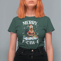 Funny F Caw F Chicken Christmas T Shirt For Women Merry F Caw F Quote Holiday - Wonder Print Shop