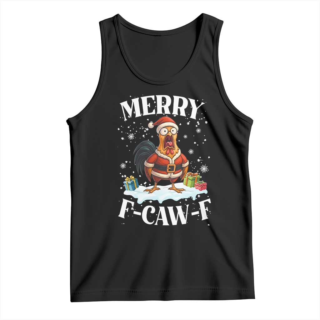Funny F Caw F Chicken Christmas Tank Top Merry F Caw F Quote Holiday - Wonder Print Shop