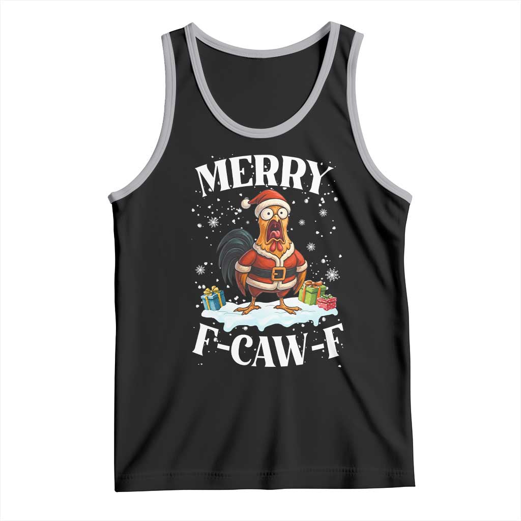 Funny F Caw F Chicken Christmas Tank Top Merry F Caw F Quote Holiday - Wonder Print Shop