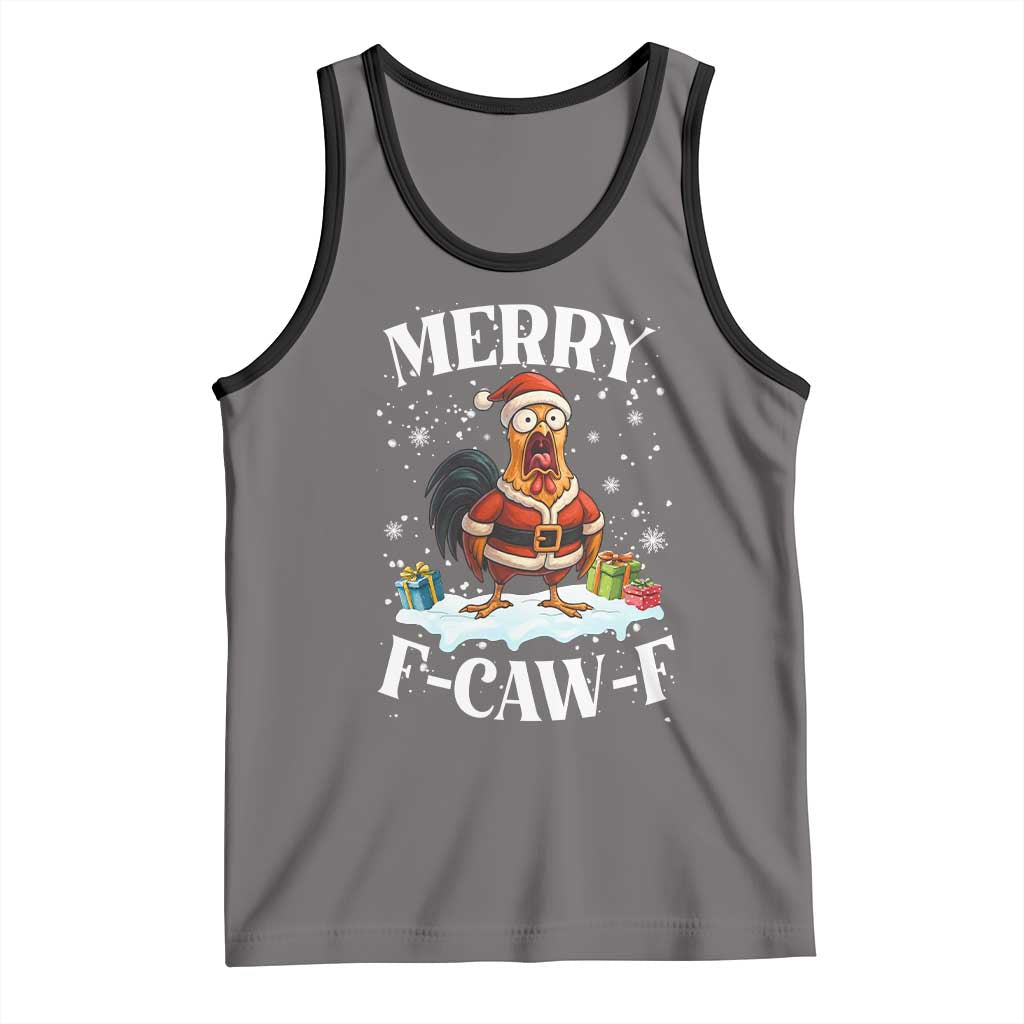 Funny F Caw F Chicken Christmas Tank Top Merry F Caw F Quote Holiday - Wonder Print Shop