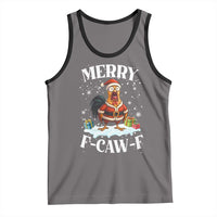 Funny F Caw F Chicken Christmas Tank Top Merry F Caw F Quote Holiday - Wonder Print Shop