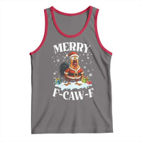 Funny F Caw F Chicken Christmas Tank Top Merry F Caw F Quote Holiday - Wonder Print Shop