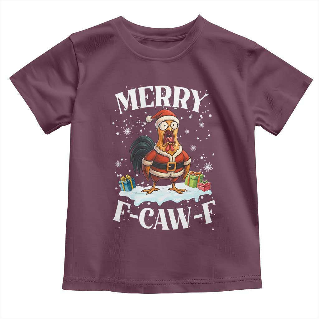 Funny F Caw F Chicken Christmas Toddler T Shirt Merry F Caw F Quote Holiday - Wonder Print Shop