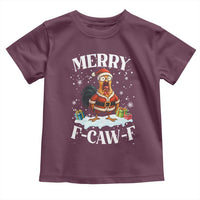 Funny F Caw F Chicken Christmas Toddler T Shirt Merry F Caw F Quote Holiday - Wonder Print Shop