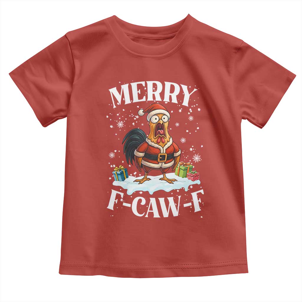 Funny F Caw F Chicken Christmas Toddler T Shirt Merry F Caw F Quote Holiday - Wonder Print Shop