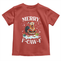 Funny F Caw F Chicken Christmas Toddler T Shirt Merry F Caw F Quote Holiday - Wonder Print Shop