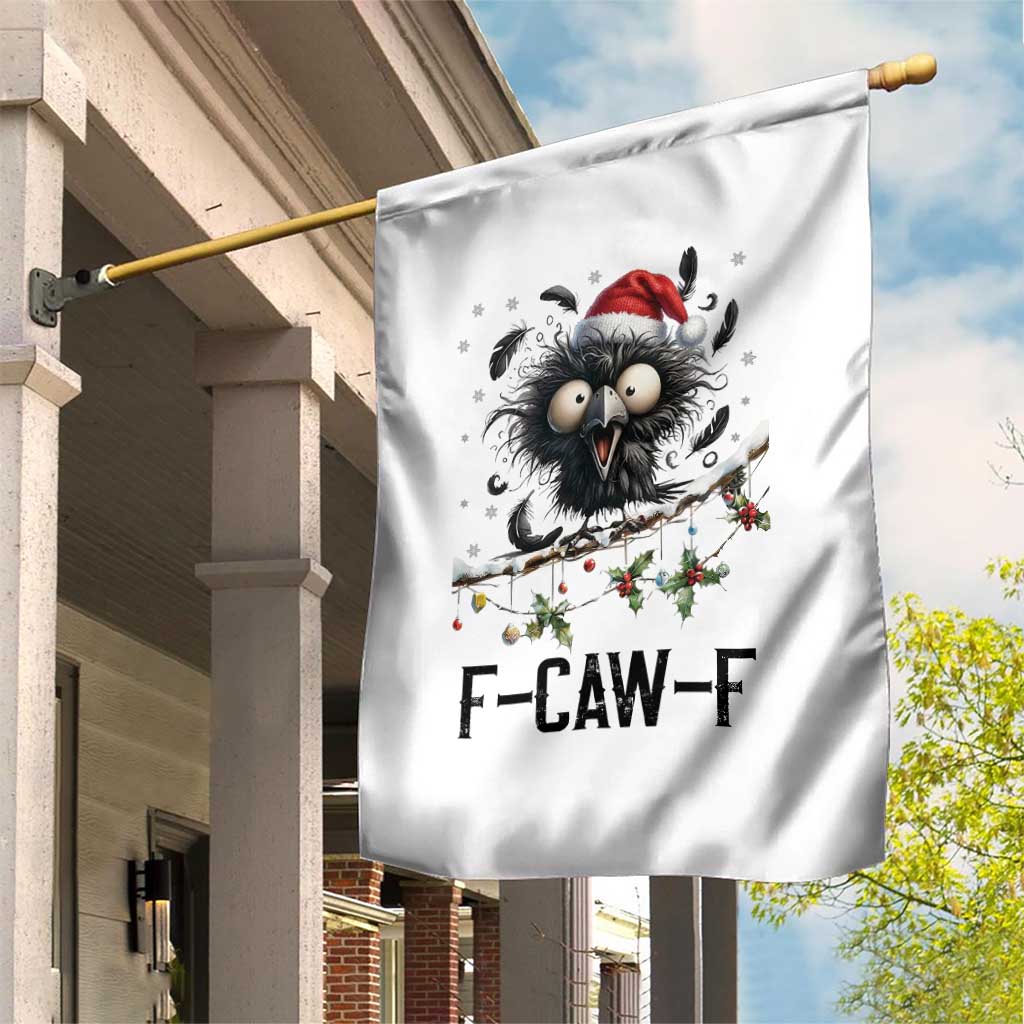 Funny F Caw F Christmas Crow Garden Flag Santa Raven Xmas Holiday Snowflake - Wonder Print Shop
