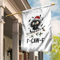 Funny F Caw F Christmas Crow Garden Flag Santa Raven Xmas Holiday Snowflake - Wonder Print Shop