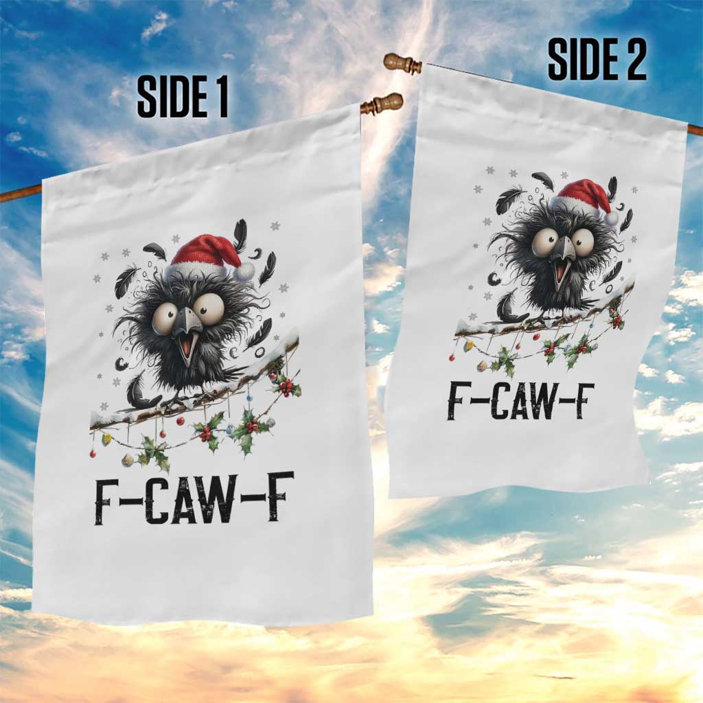 Funny F Caw F Christmas Crow Garden Flag Santa Raven Xmas Holiday Snowflake - Wonder Print Shop
