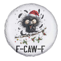 Funny F Caw F Christmas Crow Spare Tire Cover Santa Raven Xmas Holiday Snowflake - Wonder Print Shop