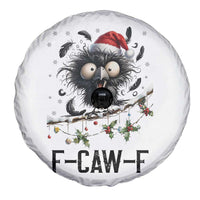 Funny F Caw F Christmas Crow Spare Tire Cover Santa Raven Xmas Holiday Snowflake - Wonder Print Shop