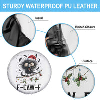 Funny F Caw F Christmas Crow Spare Tire Cover Santa Raven Xmas Holiday Snowflake - Wonder Print Shop