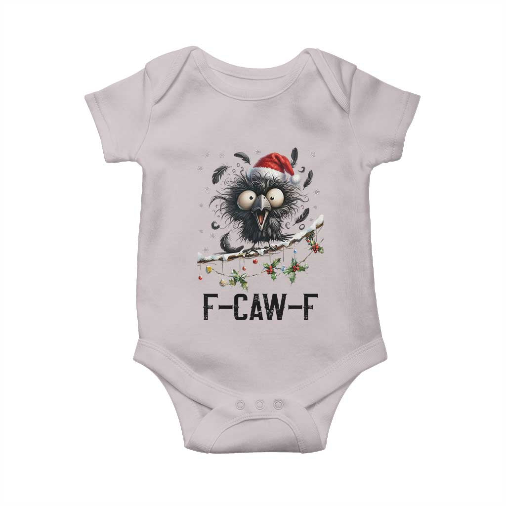 Funny F Caw F Christmas Crow Baby Onesie Santa Raven Xmas Holiday Snowflake - Wonder Print Shop