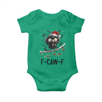 Funny F Caw F Christmas Crow Baby Onesie Santa Raven Xmas Holiday Snowflake - Wonder Print Shop