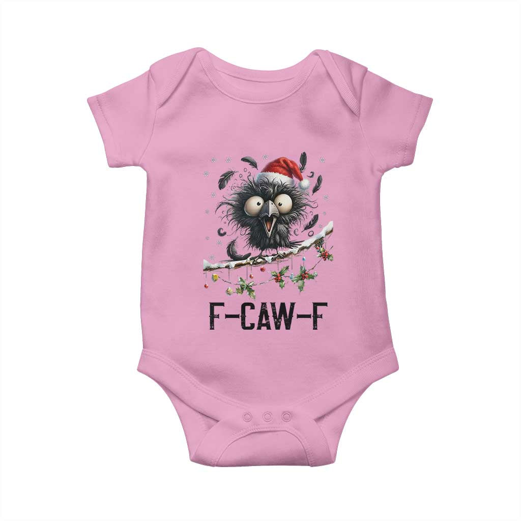 Funny F Caw F Christmas Crow Baby Onesie Santa Raven Xmas Holiday Snowflake - Wonder Print Shop