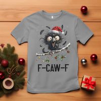 Funny F Caw F Christmas Crow T Shirt Santa Raven Xmas Holiday Snowflake - Wonder Print Shop