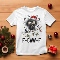 Funny F Caw F Christmas Crow T Shirt Santa Raven Xmas Holiday Snowflake - Wonder Print Shop