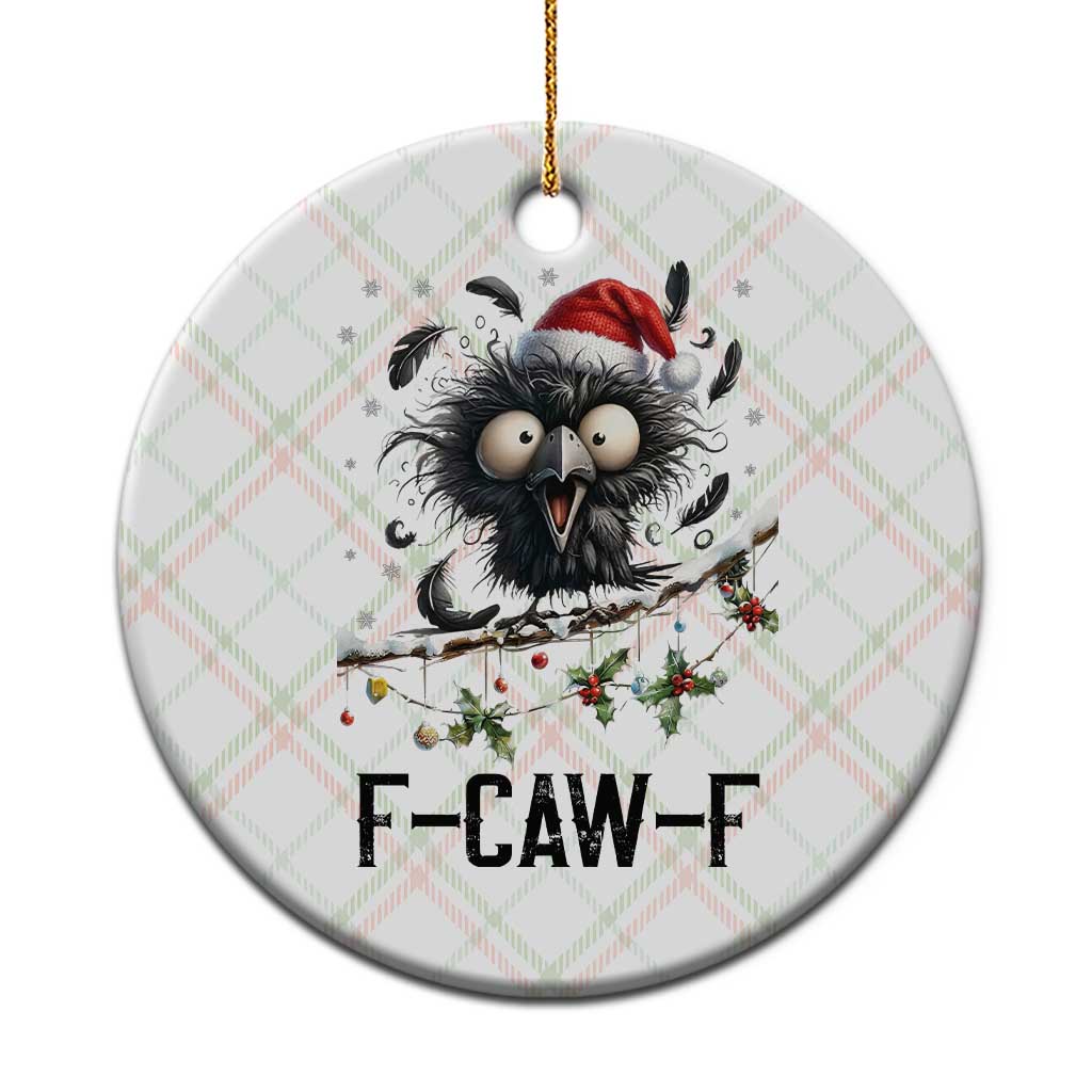 Funny F Caw F Christmas Crow Ceramic Ornament Santa Raven Xmas Holiday Snowflake - Wonder Print Shop
