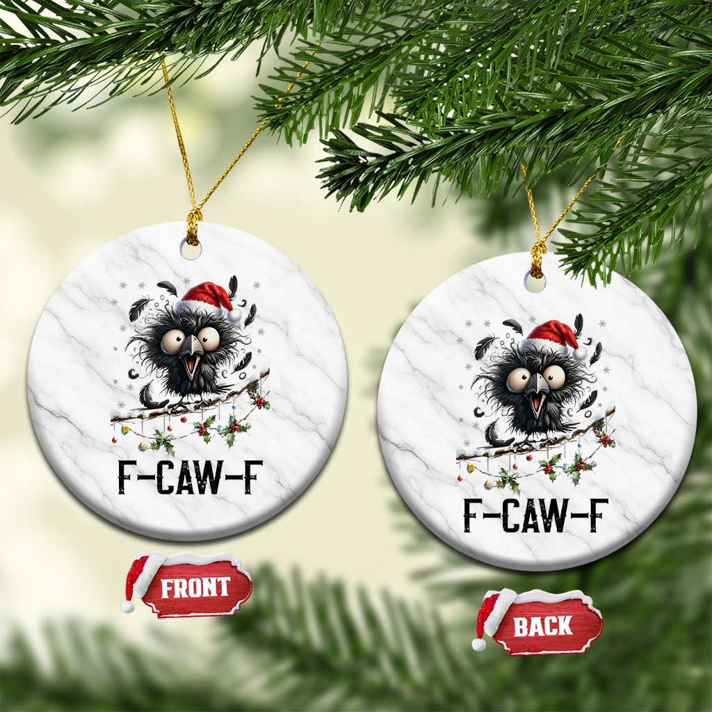 Funny F Caw F Christmas Crow Ceramic Ornament Santa Raven Xmas Holiday Snowflake - Wonder Print Shop