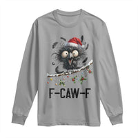 Funny F Caw F Christmas Crow Long Sleeve Shirt Santa Raven Xmas Holiday Snowflake - Wonder Print Shop
