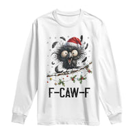 Funny F Caw F Christmas Crow Long Sleeve Shirt Santa Raven Xmas Holiday Snowflake - Wonder Print Shop