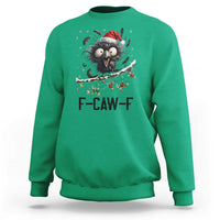 Funny F Caw F Christmas Crow Sweatshirt Santa Raven Xmas Holiday Snowflake - Wonder Print Shop