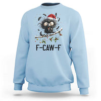 Funny F Caw F Christmas Crow Sweatshirt Santa Raven Xmas Holiday Snowflake - Wonder Print Shop