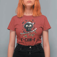Funny F Caw F Christmas Crow T Shirt For Women Santa Raven Xmas Holiday Snowflake - Wonder Print Shop