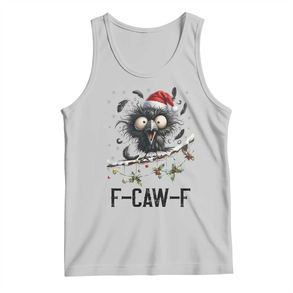 Funny F Caw F Christmas Crow Tank Top Santa Raven Xmas Holiday Snowflake - Wonder Print Shop
