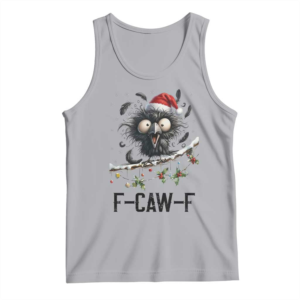 Funny F Caw F Christmas Crow Tank Top Santa Raven Xmas Holiday Snowflake - Wonder Print Shop