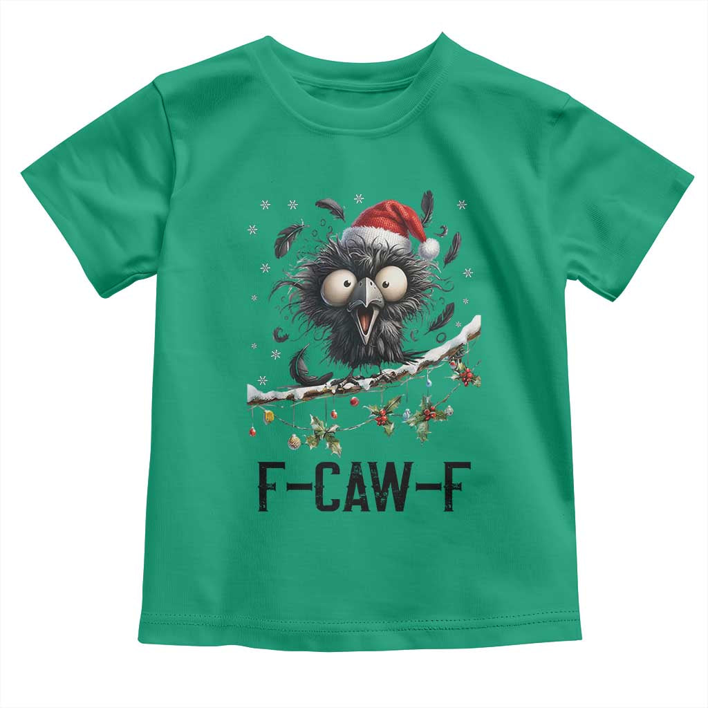 Funny F Caw F Christmas Crow Toddler T Shirt Santa Raven Xmas Holiday Snowflake - Wonder Print Shop