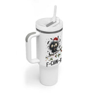Funny F Caw F Christmas Crow Tumbler With Handle Santa Raven Xmas Holiday Snowflake - Wonder Print Shop