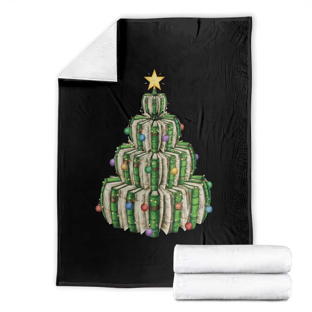 Book Christmas Tree Book Lover Teacher Librarian Throw Blanket - Wonder Print Shop