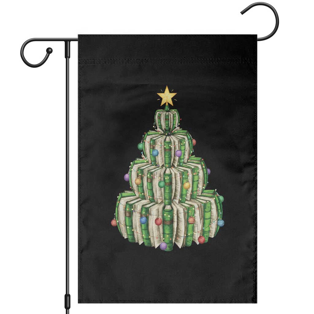 Book Christmas Tree Book Lover Teacher Librarian Garden Flag - Wonder Print Shop