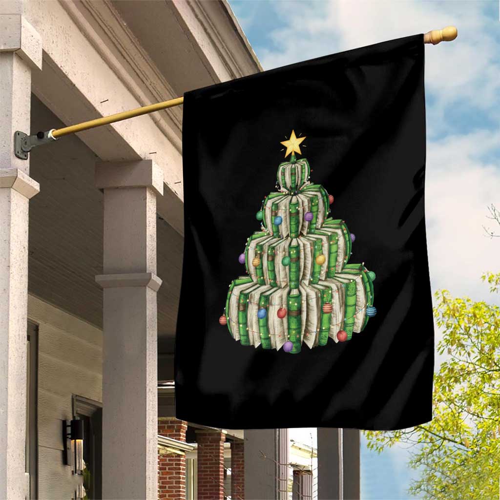 Book Christmas Tree Book Lover Teacher Librarian Garden Flag - Wonder Print Shop